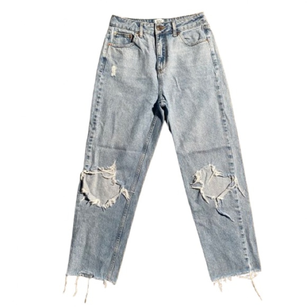 BDG Light Blue Distressed Straight Leg Jeans